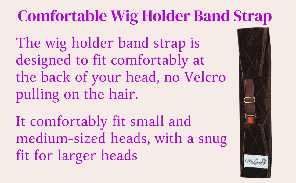Vista 7 de Mrs Gwen - Peluca de terciopelo antideslizante ajustable con diadema de velcro, peluca de encaje sin pegamento para usar y ir, pelucas de encaje sin