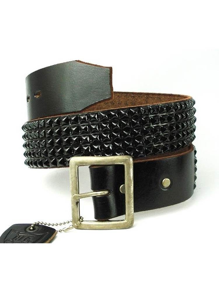 Amazon | [エイチティーシー] 14 5row Pyramid Black Studs Belt(5連 