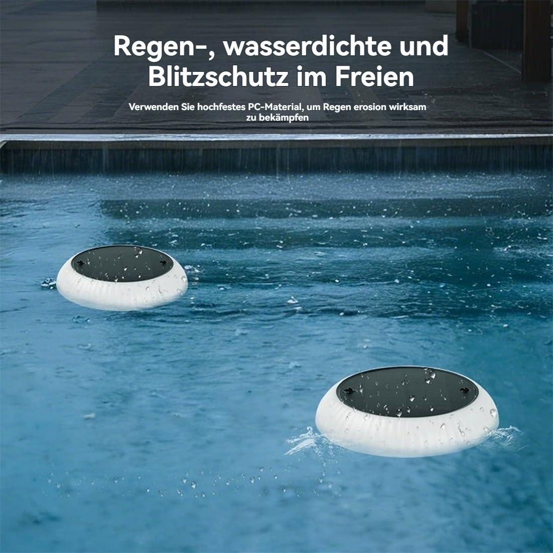 Schwimmende Solarteichleuchten, Solarbetriebene Schwimmende Poolleuchte mit Fernbedienung, Wetterfeste Poolbeleuchtung, Mühelose Intelligente Steuerung, Schaffen Magische Abenderinnerungen(C)