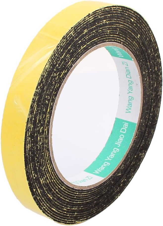 uxcell 15mm x 1mm Single Sided Self Adhesive Shockproof Sponge Foam Tape 5M Length for Door Window