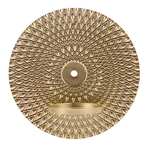 Cabilock Candelabro De Pared Metálico Dorado Portavelas Colgante para Hogar Soporte Elegante De Té y Luz Ambiental Decoración Sala y Comedor