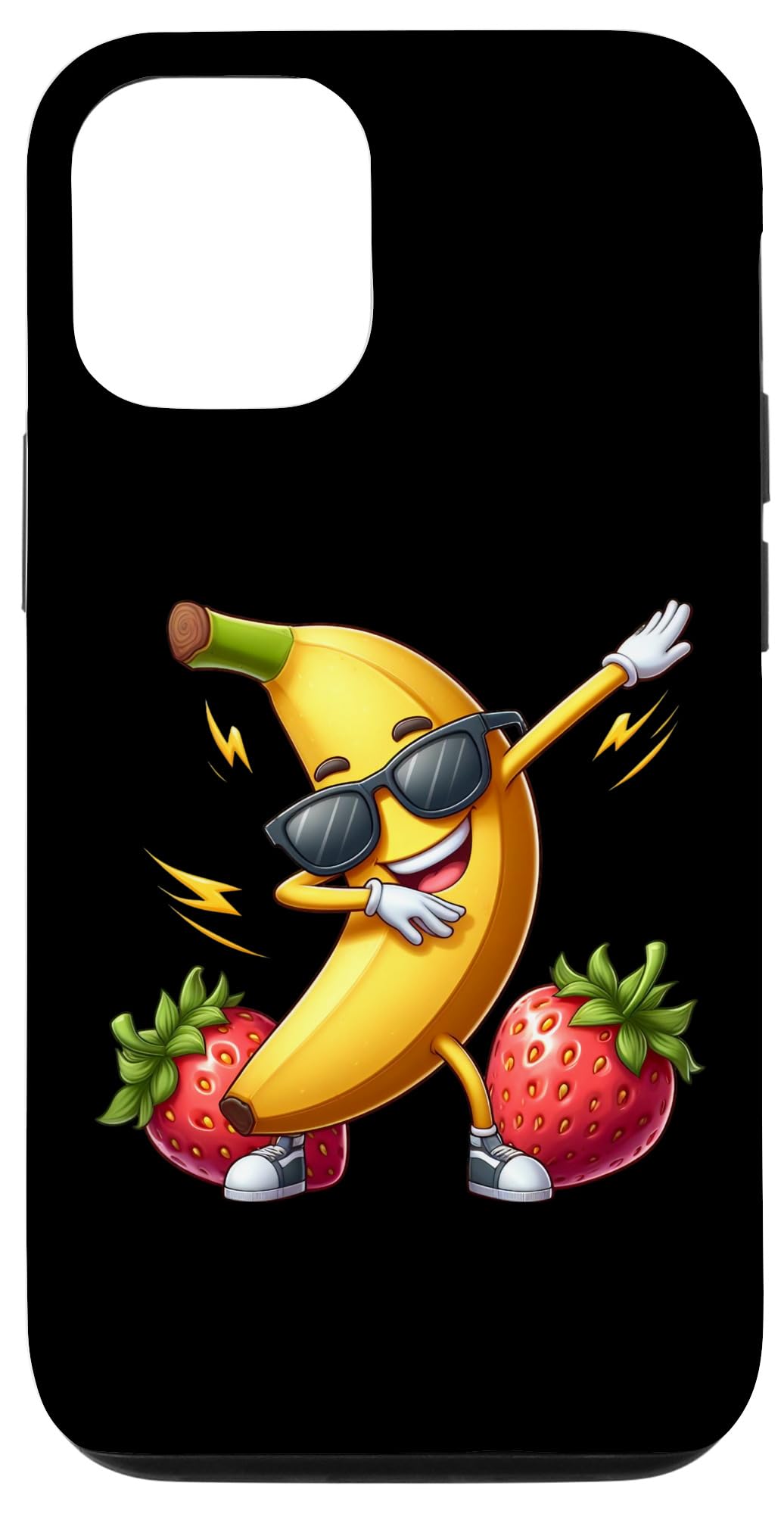 iPhone 13 Dabbing Sunglasses Banana Strawberry Funny Dab Dancing Fruit Case