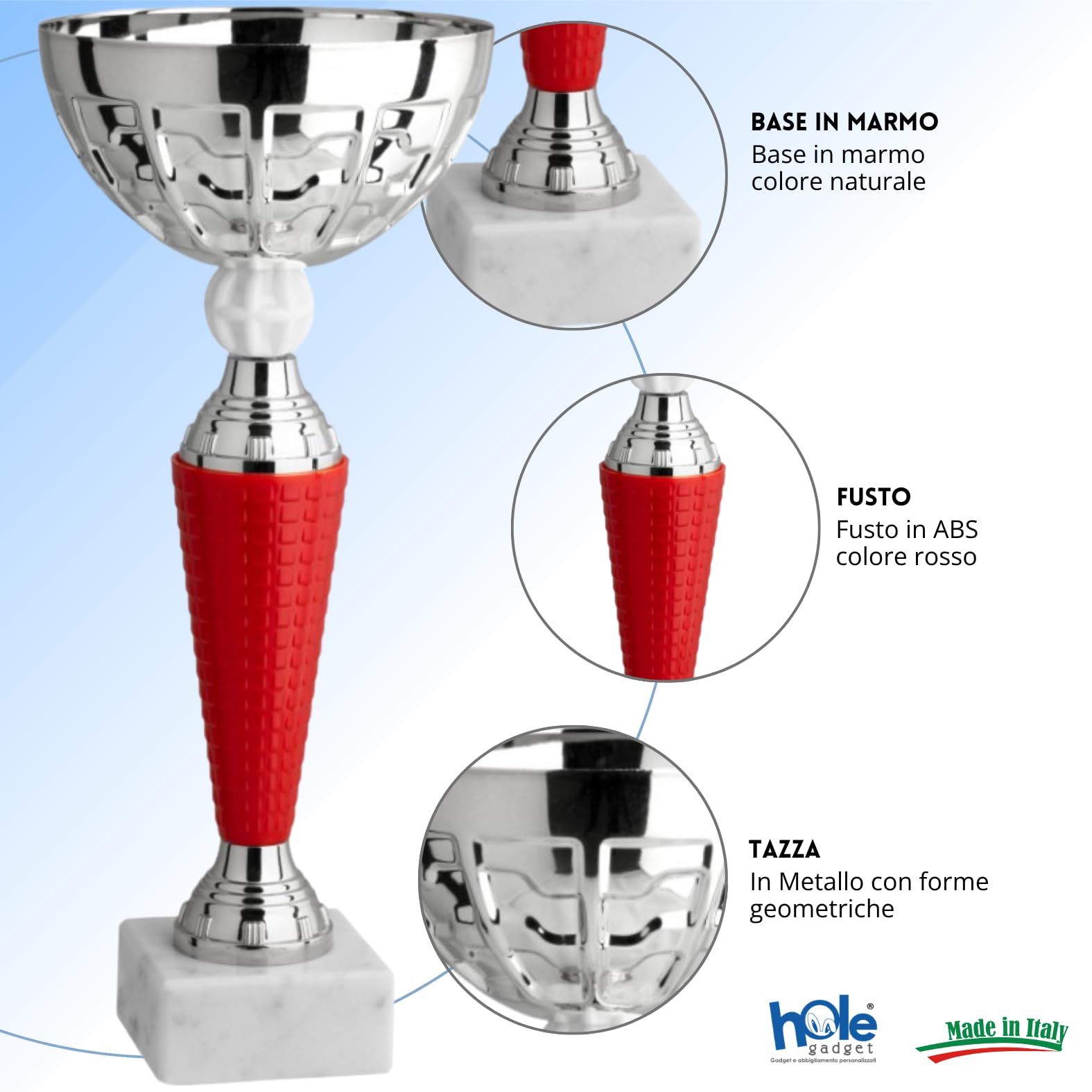Coppa Trofeo Personalizzati, Premiazioni Singole o in Set Completi, Sportivi per Eventi, Calcio, Fantacalcio, Basket, Padel, Personalizzabile su Targhetta cod. 13.401