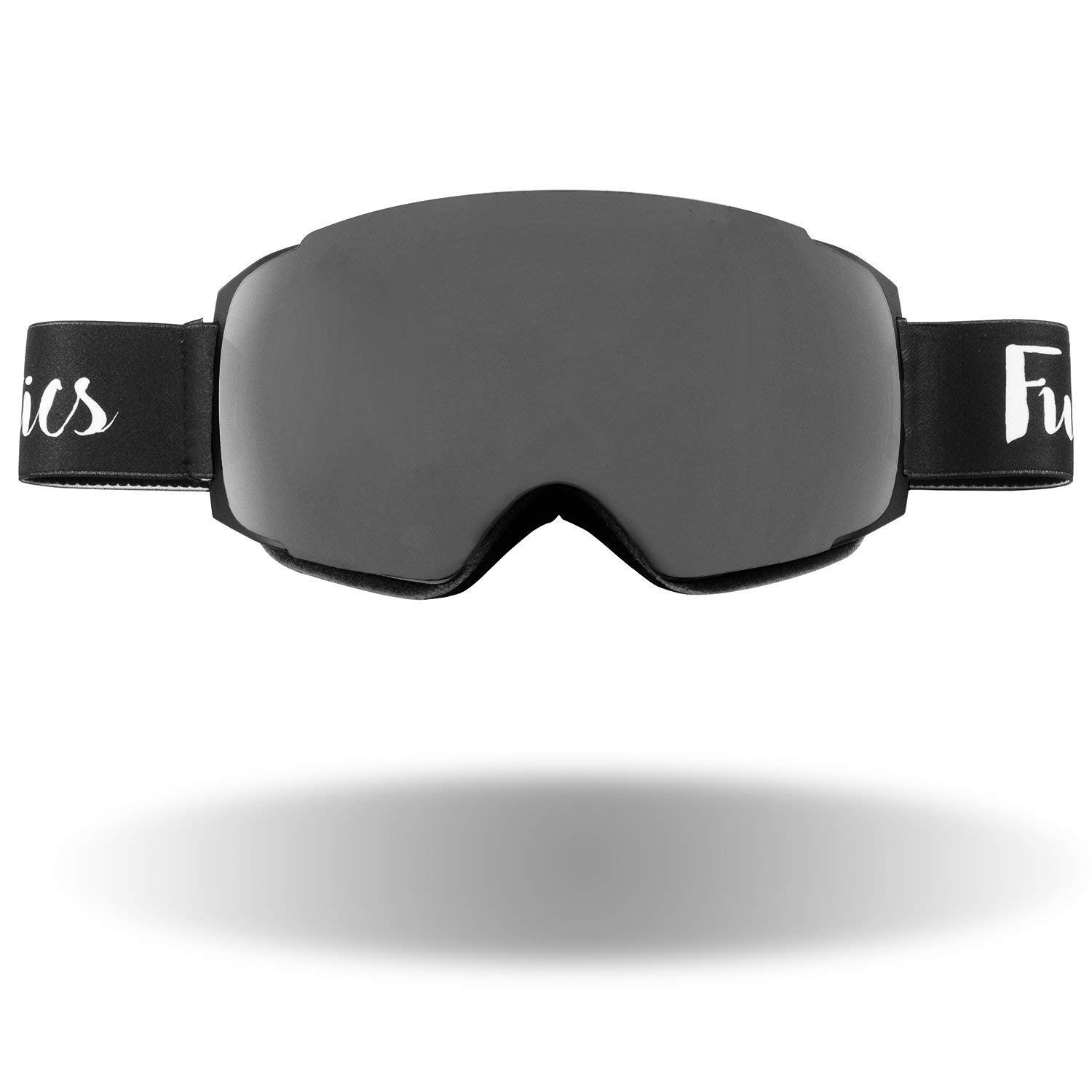 Fuel Optics - Maschera da Sci e Snowboard con Lenti magnetiche a Cambio rapido, Compatibile con Casco con Cinghia Regolabile Extra Lunga, FBA_S1-FBLK-LBLK, Nero