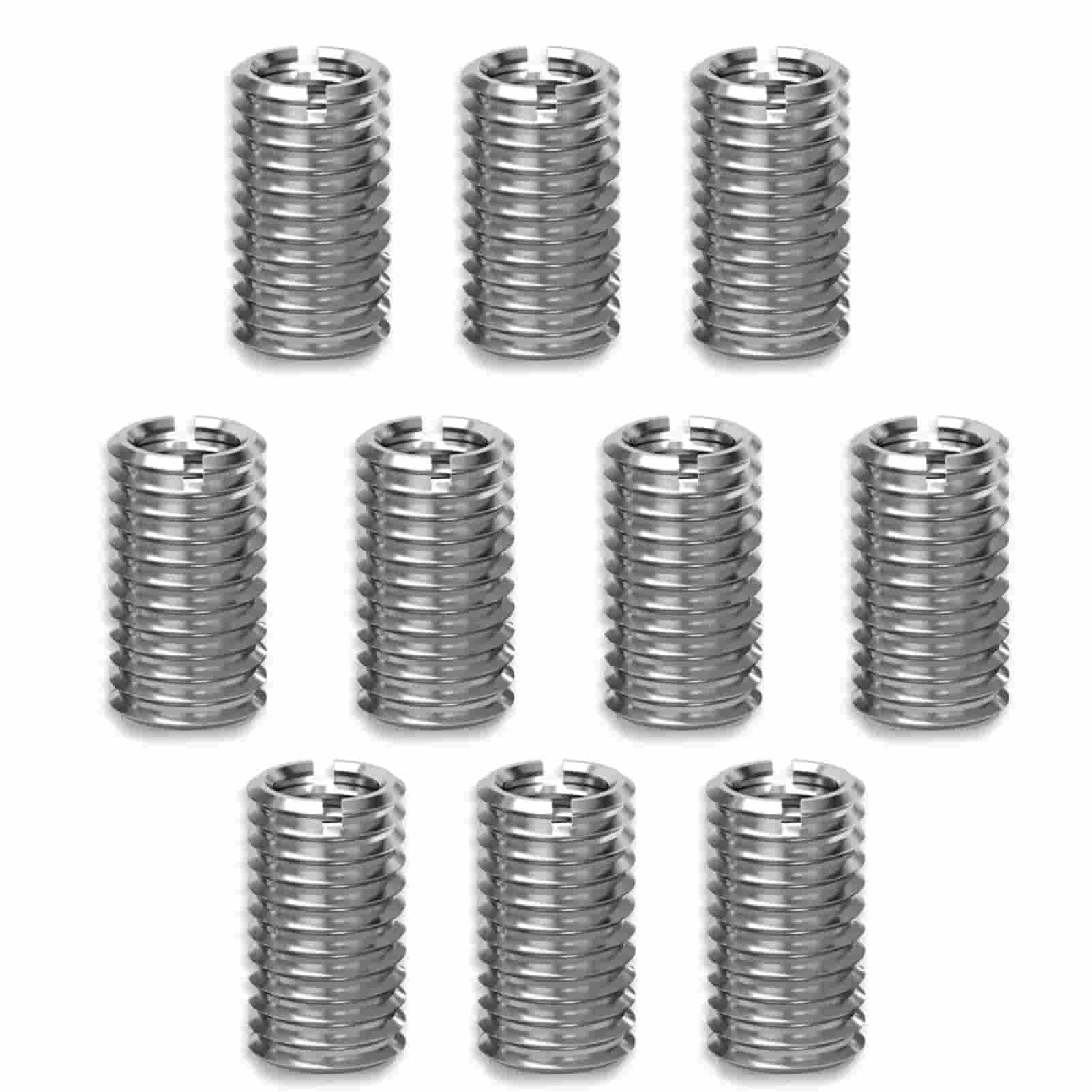 10 pezzi di inserti filettati da M10 a M8, bussole filettate in acciaio inossidabile da 15 mm, adattatore filettato a vite, bussola filettata, set di riduzione filettatura (M10*M8)