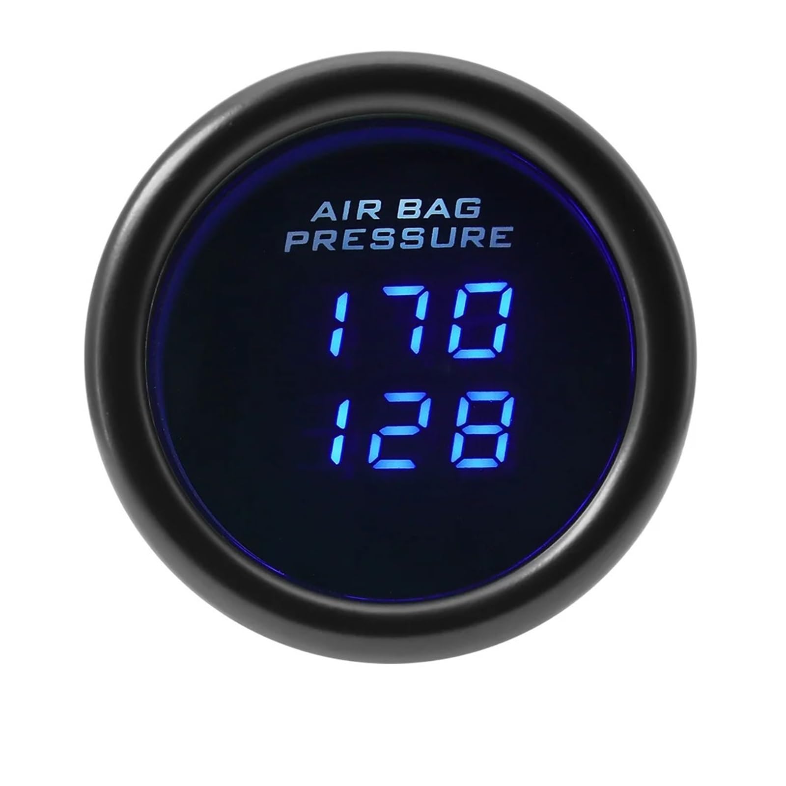 Manometr 52mm niebieska dioda LED podwójny cyfrowy wyświetlacz wskaźnik zawieszenia pneumatycznego jazda pneumatyczna z czujnikami 1/8NPT dla DC 12V 24V, Precyzyjny Pomiar