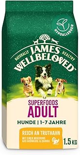 JAMES WELLBELOVED Superfoods 1.5 kg dry dog food turkey with a mixture of kale and quinoa product image