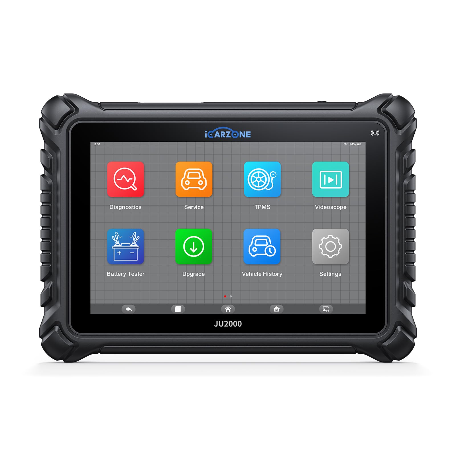 JU2000 Máquina Diagnosis Coche, Escáner de Todos los Sistemas con Bluetooth, 50 Servicios, Codificación ECU, Prueba Activación, Auto Vin, CANFD, DoIP, Programación TPMS, Actualización WiFi
