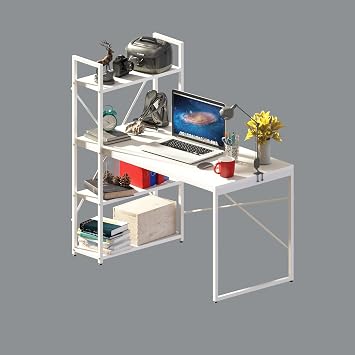 Clm108 Beyaz Metal Kİtaplikli ÇaliŞma Masasi