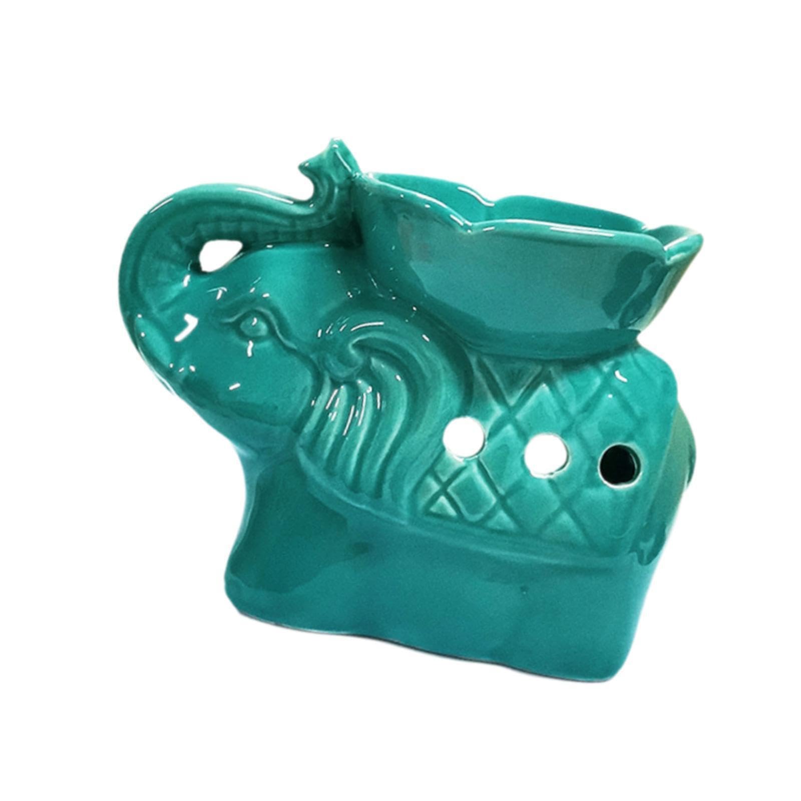 QIXCXAZ Essential Oil Burner Handcrafted Elephant Sculpture Pottery Tealight Holder Unique Decorative Piece For Spa Essential Oil Burner Elephant Shaped DIY