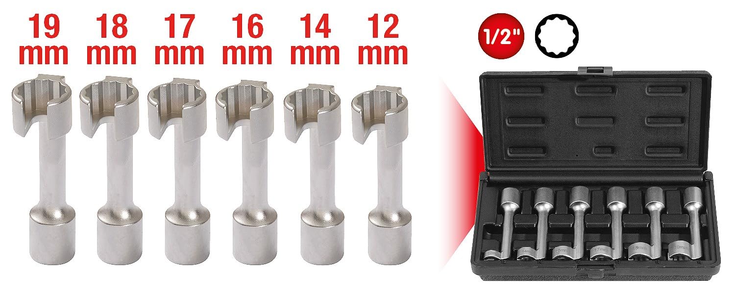 KS Tools 913.1210 Zest otwartego klucza oczkowo - nasadow, 6-szt, 1/2"