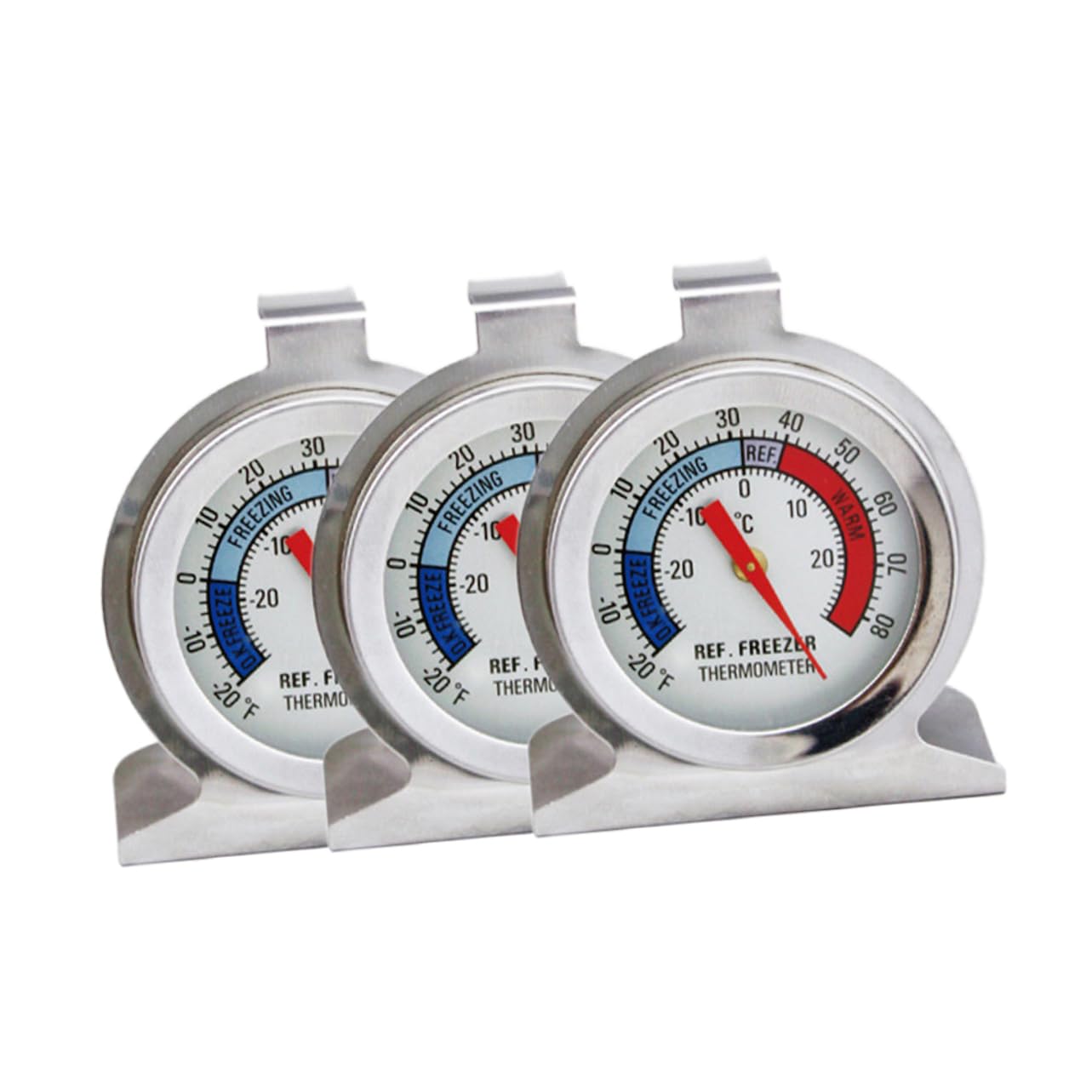 6 Pezzi termometro congelatore applicato frigo monitor del congelatore allarme congelatore senza fili termometro da ufficio temperatura dell'acciaio inossidabile Silver