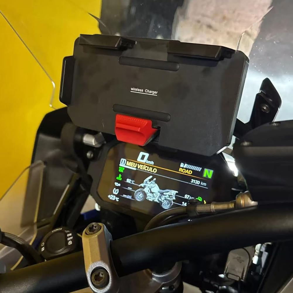 Soporte de Navegación GPS y Carga Inalámbrica Rápida para BMW R1200GS R1250GS Motocicleta con Base para Teléfono