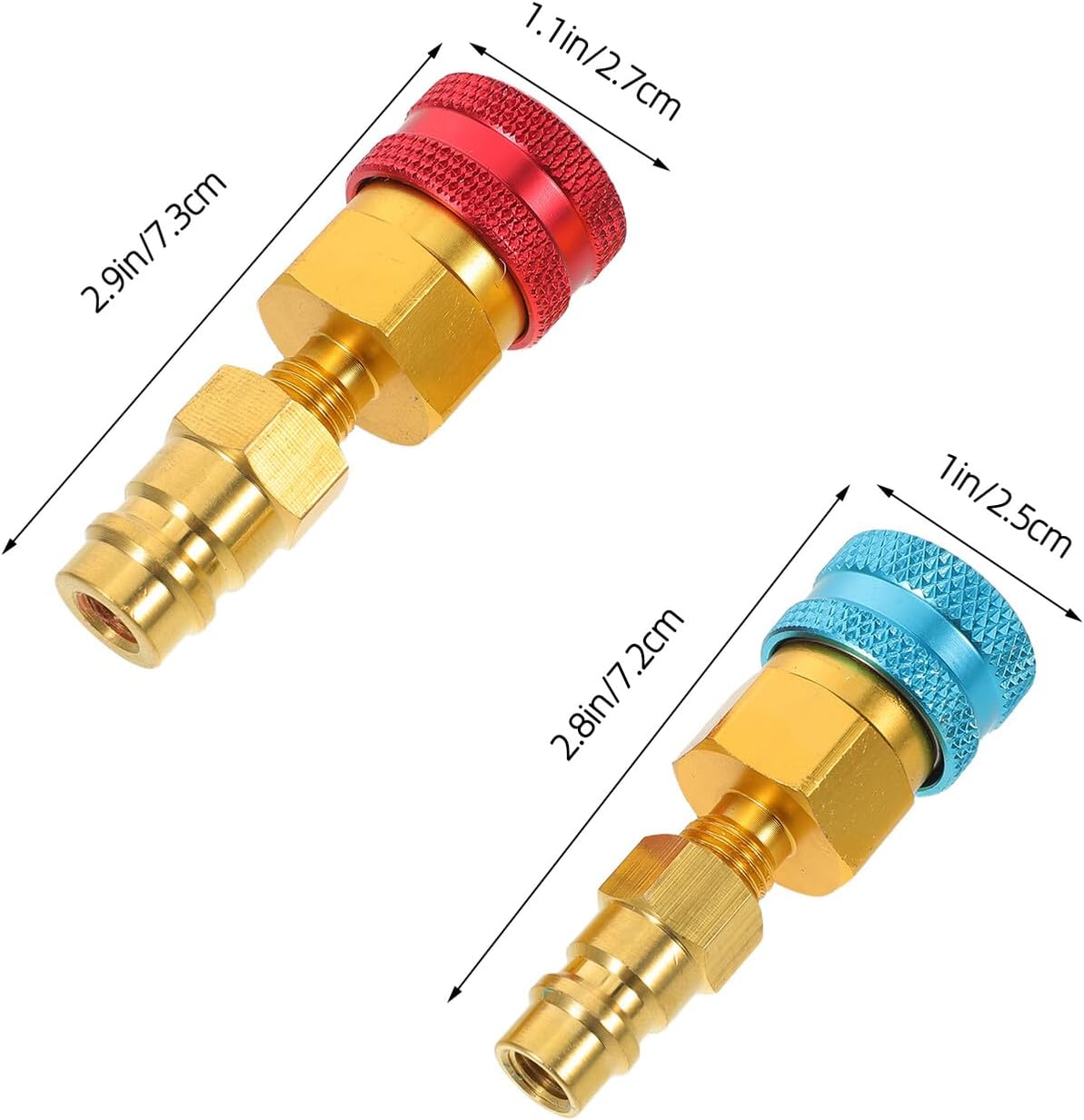 Totority R1234yf Quick Coupler Kit 2pcs Automotive Ac Adapter Hose Connectors Refrigeration Fittings for Car Air Conditioner Refrigerant Charging