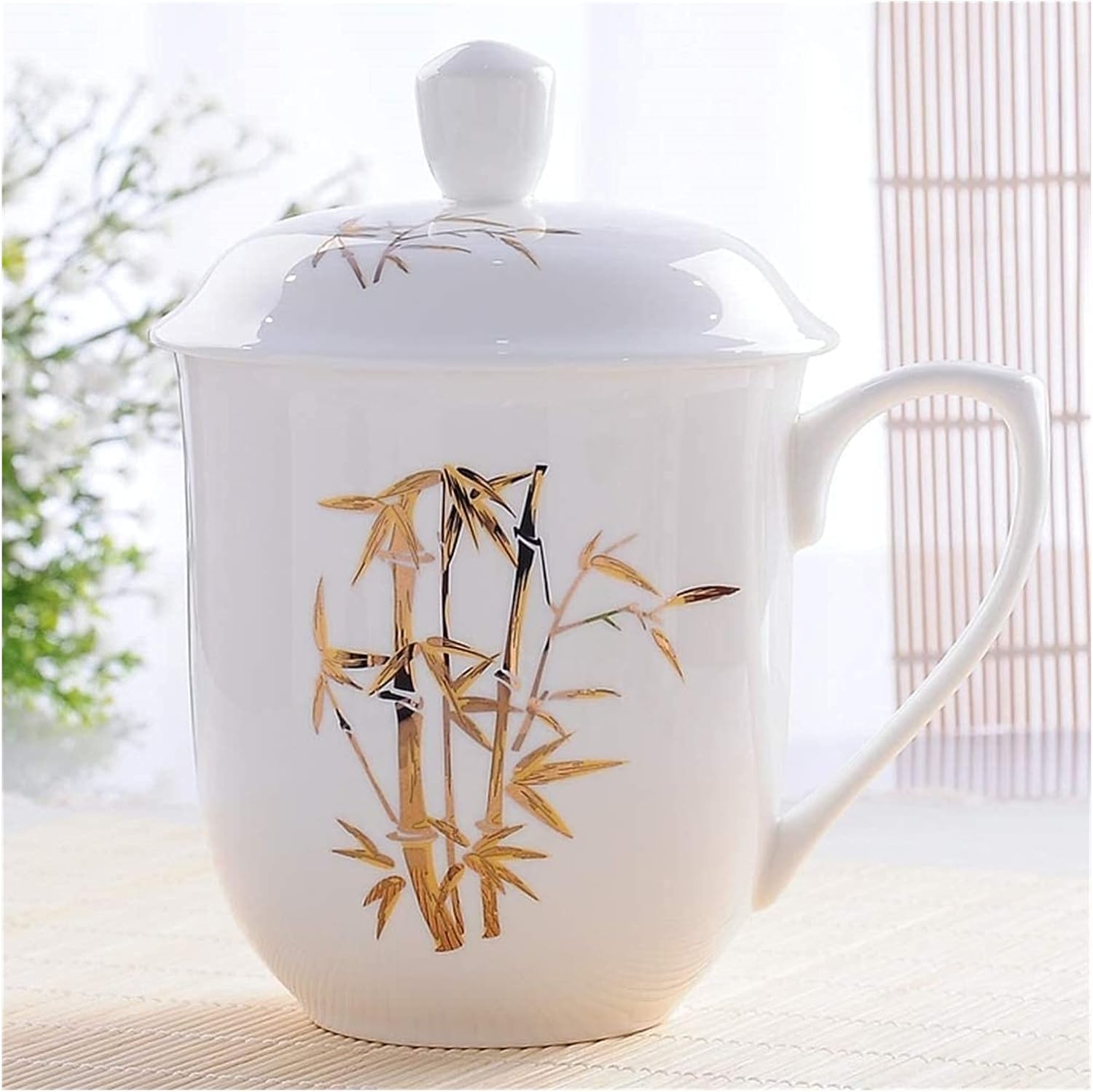BOSUGE、ティーカップコーヒーカップ磁器ティーマグ、中国ルーズリーフティーカップ、コーヒーや紅茶用の再利用可能なカップ、大容量、