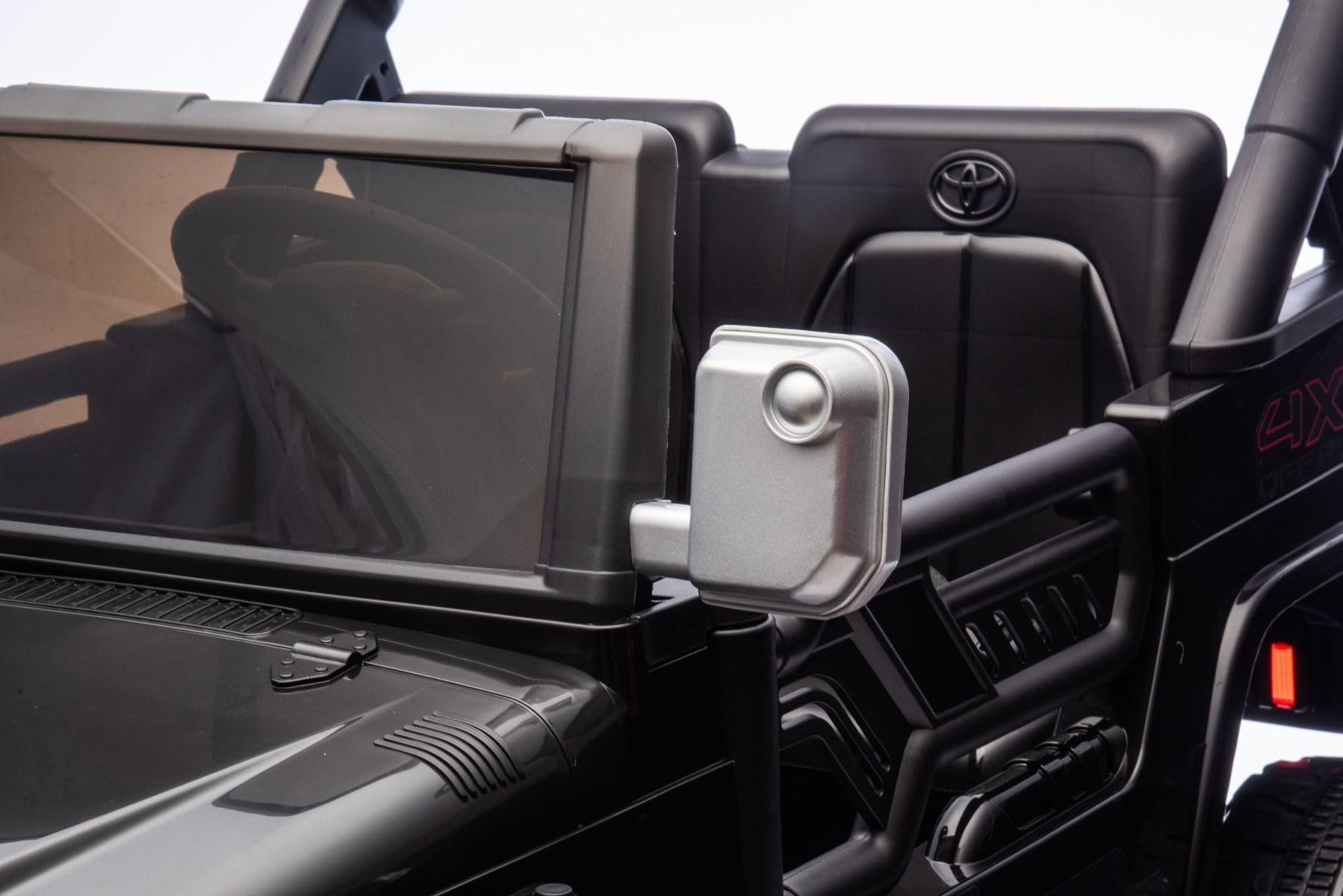 RIRICAR 4x4 Voiture électrique Enfants 2 Places Toyota FJ Cruiser XXL, sous Licence, Noir, Batterie Lithium Portable, châssis surélevé, Deux sièges, Suspension arrière, télécommande 2,4 GHz