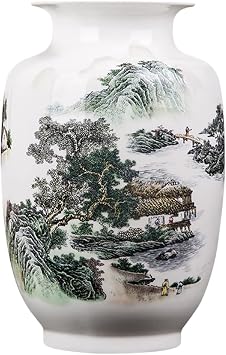 Ceramic Vase Antique Enamel Large-Decorative-Floor-vases Colored Enamel Red-Crowned Crane Decorates Sitting Room Vase Vase