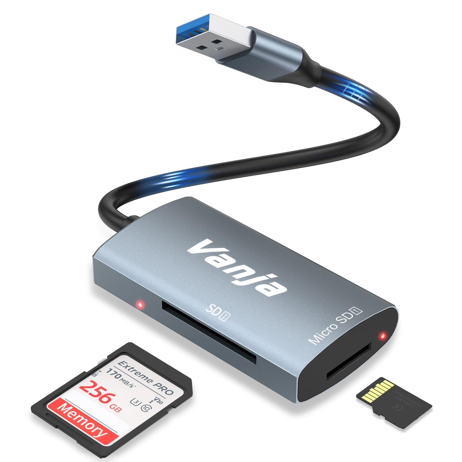 Goobay 58261 Lettore Di Schede USB C 2 In 1 - USB 3.0, Per SD E Micro SD, SuperSpeed 5 Gbps, Plug & Play, Per PC/Laptop/TV, Nero - 2