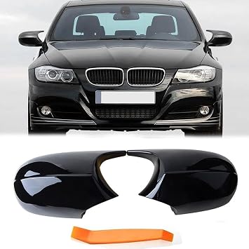 Mirror Cap Covers Compatible with BMW E90 E91 2008-2011,E92 E93 2010-2013, E87 2008-2011,E81 2010-2012,E82 E88 2010-2013,Direct Replacement Door Rear Side Mirror Cover Cap Gloss Black