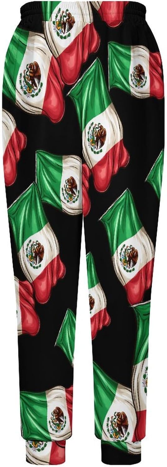 Mexico Flag Men's Pants Athletic Workout Sweatpants Jogger Casual Pant for Sports Home