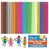 SOL 240pk Glitter Pipe Cleaners for Craft 15cm – Sparkly, Glittery, Flexible Colourful Pipe Cleaners for Crafting, DIY Kit for Halloween, Easter & Christmas Decorations, Craft Set