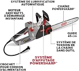 Oregon Tronçonneuse Électrique Filaire 2400W avec Affûtage Automatique – Guide 45 cm, Faible Rebond, Lubrification Automatique – Système PowerSharp, Garantie 3 Ans (CS1500), Grey - 3