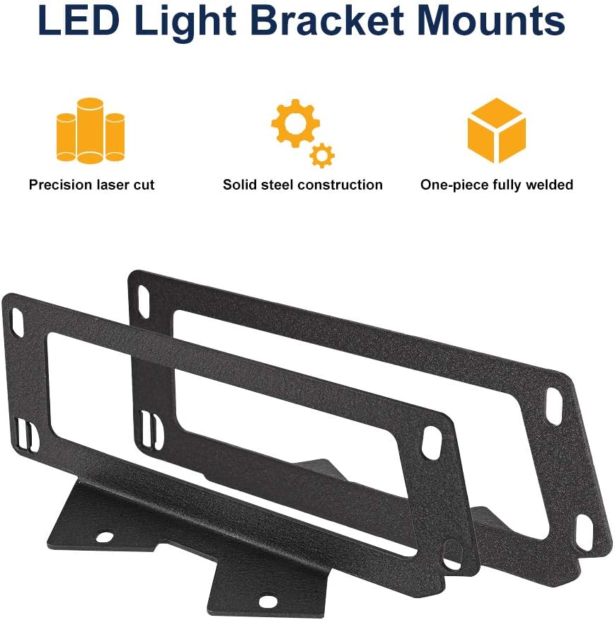 Upgrade Hidden Bumper Light Pods Fog Light Mounting Brackets for 2010-2019 Dodge Ram 2500 3500 and 2009-2012 Ram 1500