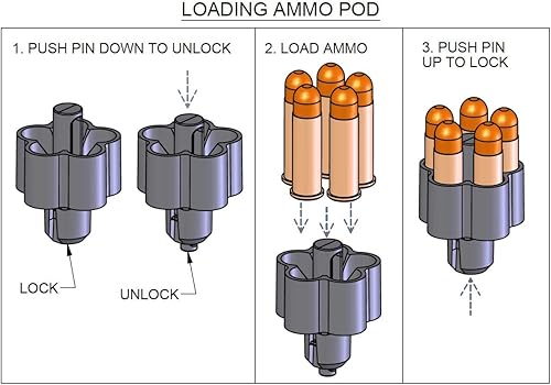 Miniatura 5 de Ammo Pod (Speed Loader) .22LR Caliber, 8-Shot, for Ruger LCR, S&W 43c and 317, Charter Arms Pathfinder
