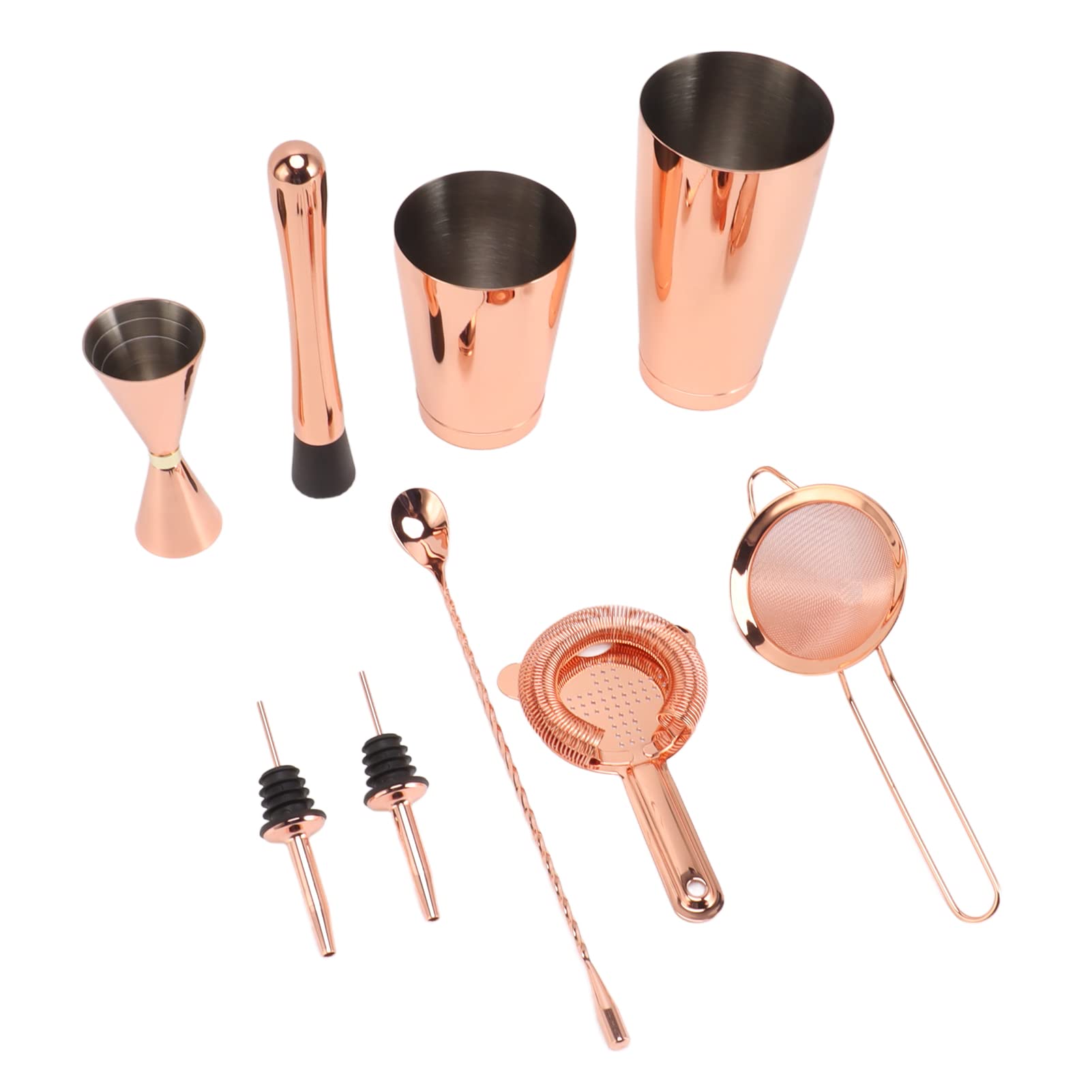 Omabeta Kit de Barman Juego de Herramientas de Barra Premium de Acero Inoxidable para Elaborar Bebidas Mixtas en Casa o Fiestas 9 Piezas (Un Estilo)