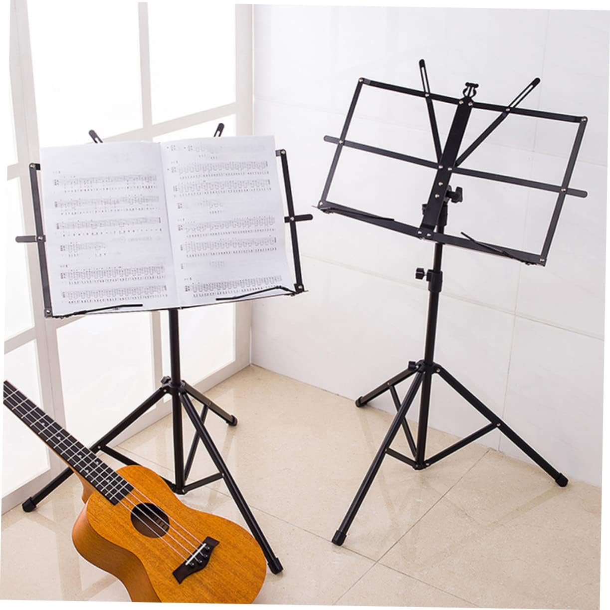 TOYANDONA Music Stand with Height Thickened Tripod Base and Anti-slip Feet for Musicians Portable Sheet Holder for Violin Guitar and Orchestra