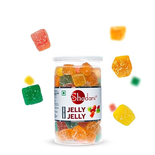 Shadani Jelly Jelly Caja de dulces suaves con frutas variadas especiales indias 8.11 oz