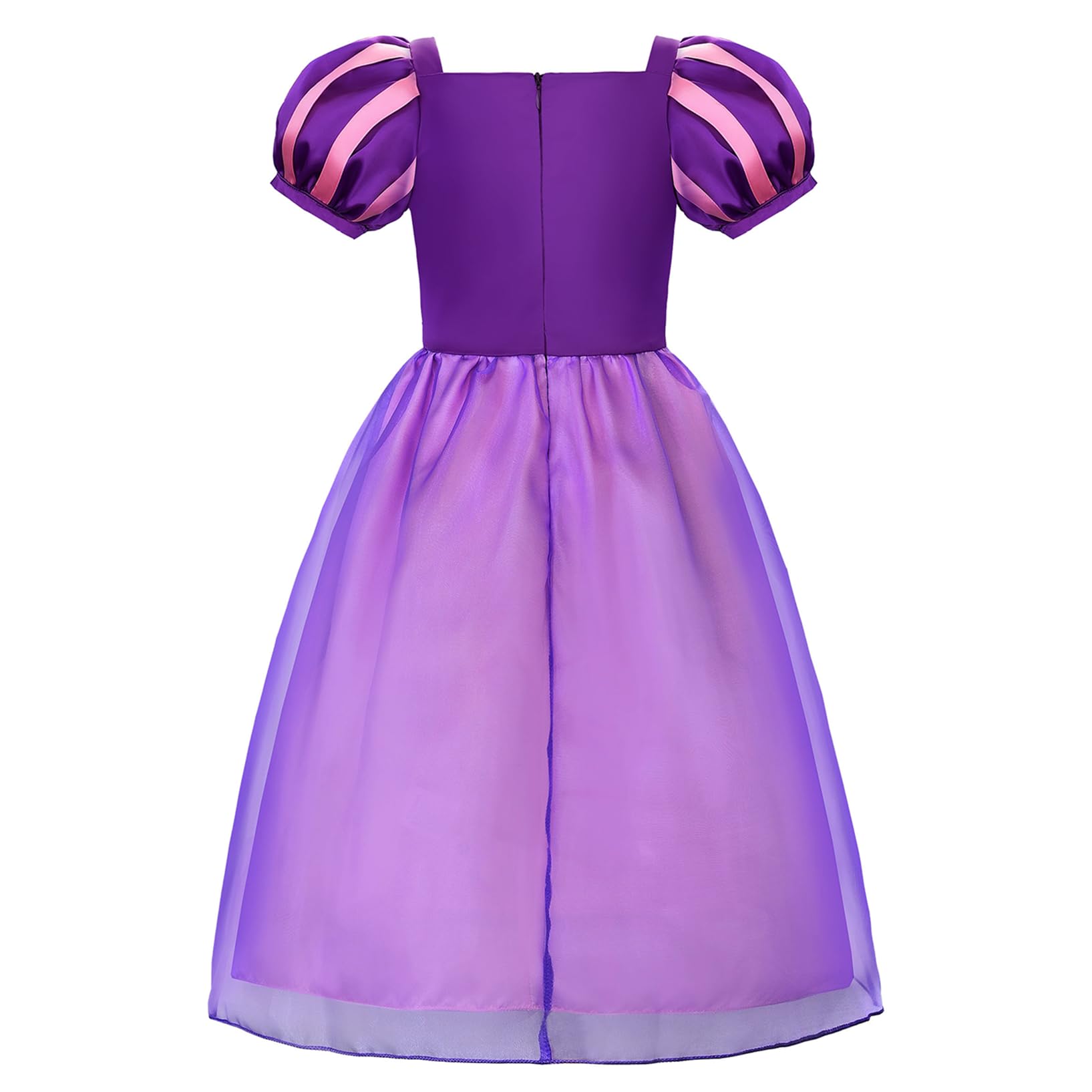 Aoiviss Disfraz de Princesa con Mangas Abullonadas para Niñas Púrpura Vestido Cosplay Fiesta Cumpleaños