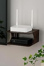 Shoppee Set Top Box Stand Wall Shelf & WiFi Modem Display Rack for Living Rooms Bed Rooms Walls Decor (Full Brown)