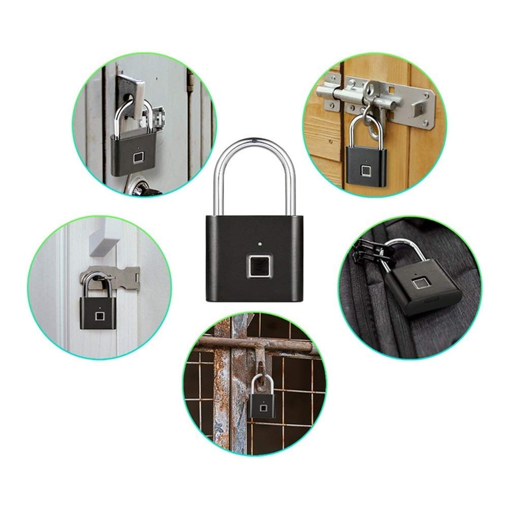 Nowa kłódka z czytnikiem linii papilarnych-inteligentna blokada Anti-Theft Keyless Biometryczna blokada bezpieczeństwa Ładowanie przez USB Idealna na siłownię Plecak na bagaż Szafka dla pracowników