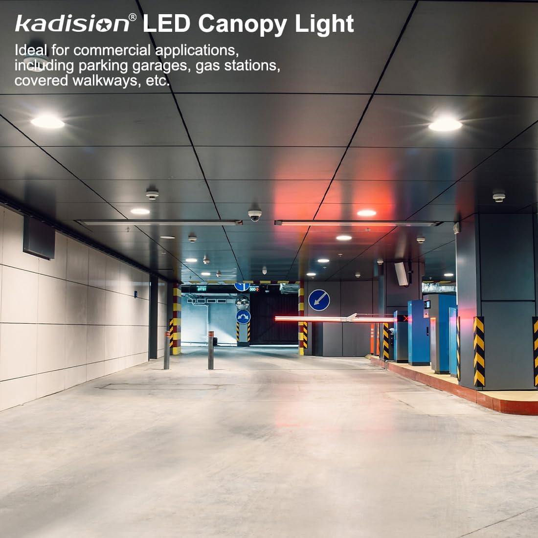 kadision LED Round Canopy Light 100W, Selectable Wattage (100/80/60W) and Color Temperature (5000/4000/3500K), 120-277V IP65 Gas Station Garage Lighting, UL Listed - Image 7