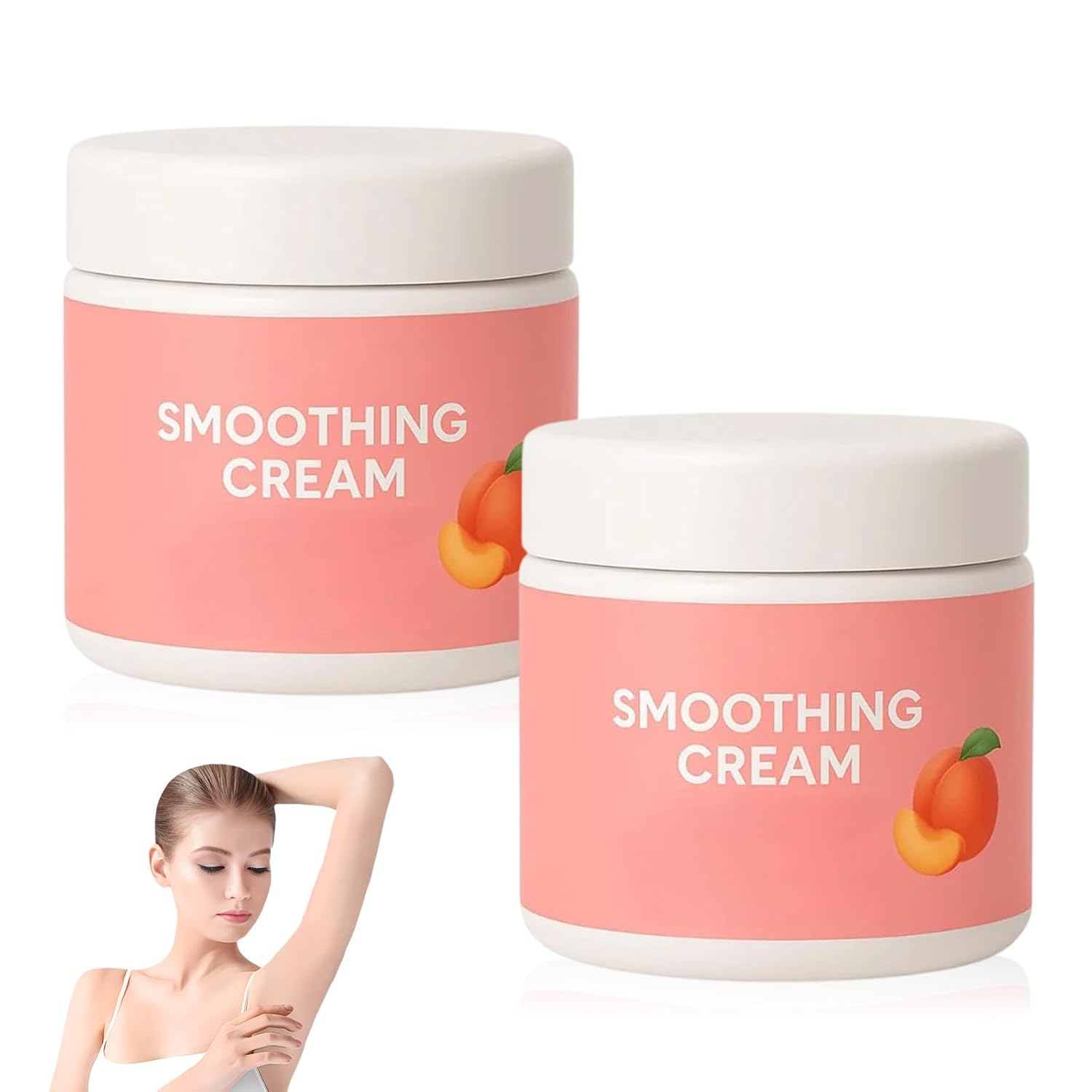 Facial Hair Removal Cream for Women, Professional Depilatory Care Soothing Cream, Upper Lip & Chin Hair Remover for Sensitive Skin (2PCS)