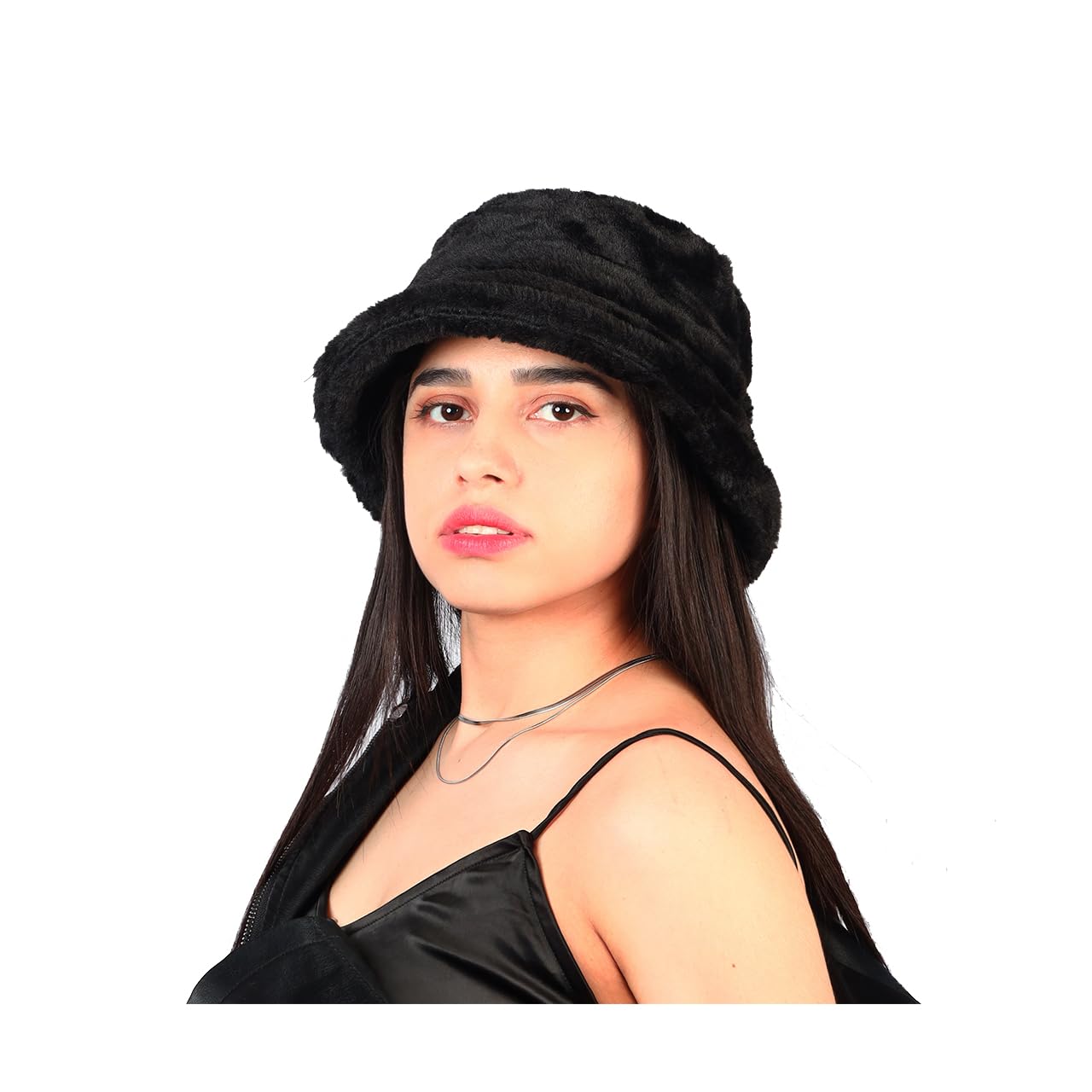 Eigso Unisex Fuzzy Eimer Hut für Frauen Männer Vintage Winter Plüsch warm pelzigen Fischer Hut für Frau Mann
