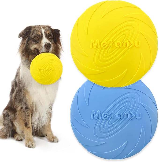 XPOOP 2 Pack Dog Flying Disc Frisbee Dog Frisbee Frisbee Dog Toy Rubber