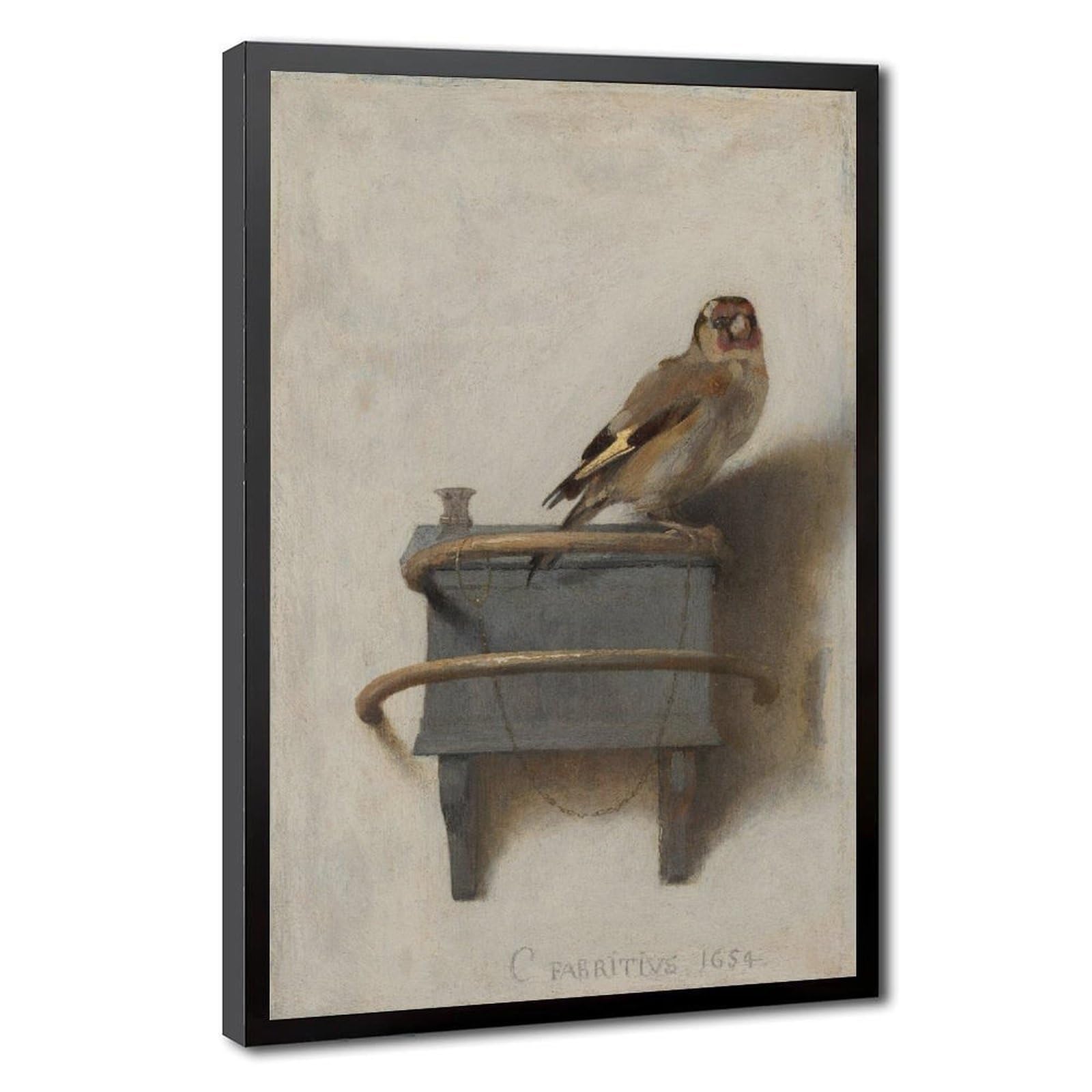 WCYB The Goldfinch by Carel Fabritius Prints Posters Canvas Deco Paintings Wall Art For Office Hangable Frame 20" L X 30" W