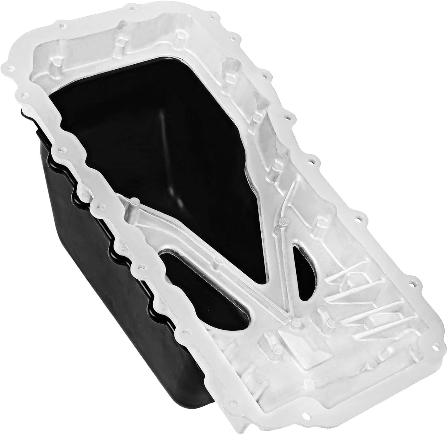 Transmission Oil Pan with Drain Plug, Fit for 2007-2001 Jeep Wrangler 3.8 liter Engine Oil Pan Upper & Lower, Replace# 4666153AC