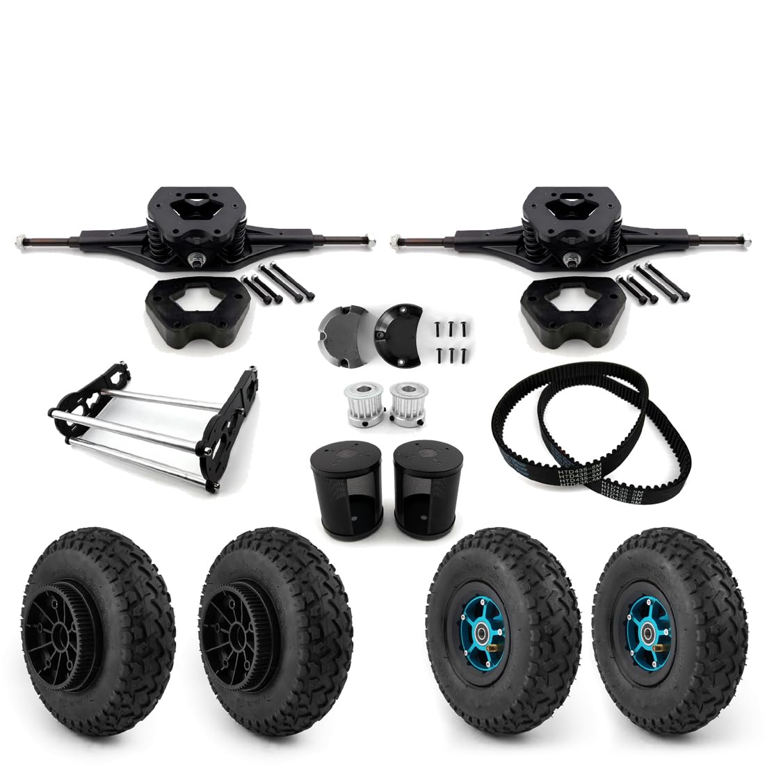 L-faster Mountain Skateboard Bracket Compatible with N63 Belt Drive Motor Mounting Trucks for All Terrain Skateboard 9 inch Wheel kit (kit 2)