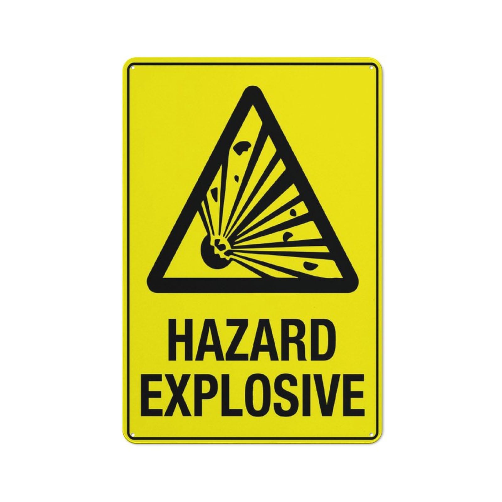 Hazard Explosive Outdoor Sign - UV-Printed Aluminum 12"x8", Weatherproof Security for Warehouse & Business