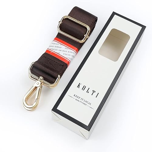 Miniatura 137 de Kolti Correa de repuesto para bolso, bolso cruzado a rayas anchas ajustables Hebilla de oro-04