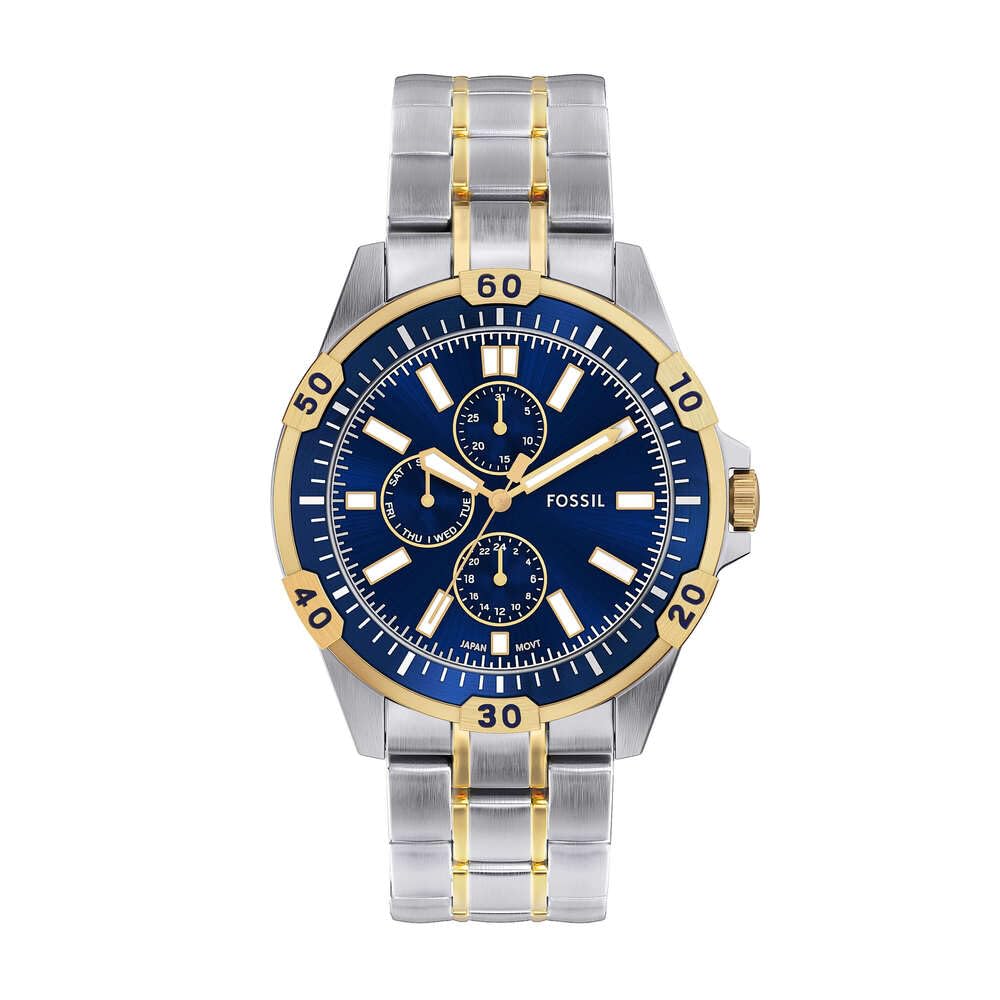 FOSSIL Garrett Uhr für Herren, Quarz Multifunktionswerk mit Edelstahl oder Lederarmband