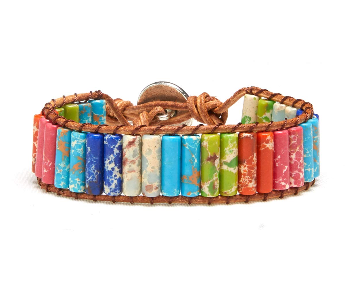 7 Chakra Bracelet,Boho Stone Wrap Beaded Bracelets for Women Jewelry Gift