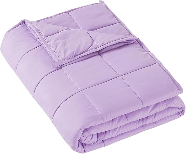 Adults Weighted Blanket Queen Size 20 lbs, MOTRIP Cooling Blanket for Hot Sleepers, Machine Washable Soft Bed Blanket with Premium Glass Beads, 60''x80'' 20 Pounds Purple