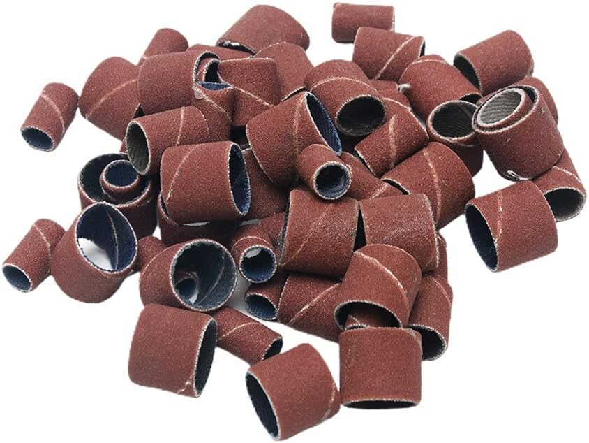 384 Pieces Sanding Band Sleeves Parts Nail Accessories Drum Sander Set Multi Grit Work Rotary Tool Mandrels Aluminum Oxide DUO ER