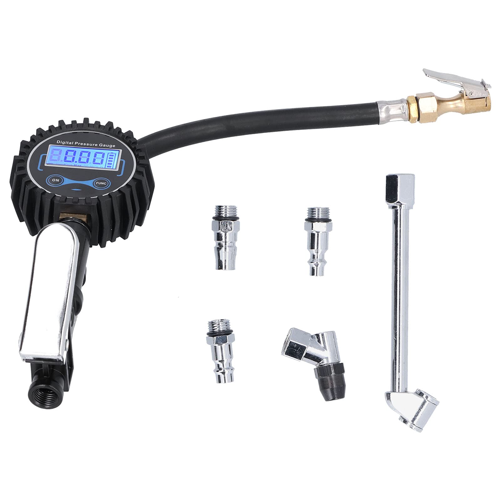 Manometro digitale per gonfiaggio pneumatici 300PSI Display LCD Misuratore di pressione 'aria con 4 unità PSI BAR KG CM2 KPA per auto, furgone, moto, bici, spegnimento aut