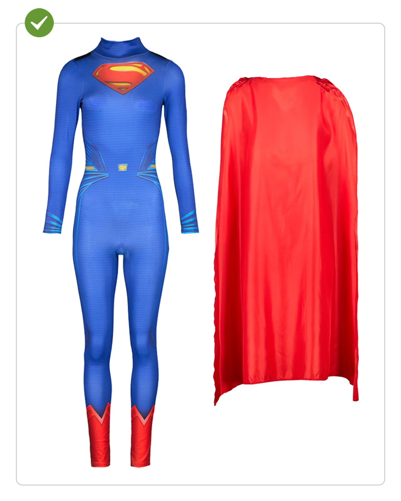 Funidelia | Supergirl Kostüm 100% OFFIZIELLE für Damen Kara Zor-El, Superhelden, DC Comics - Farben: Bunt, Zubehör für Kostüm - Lustige Kostüme für deine Partys