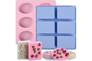 Sakolla Molde Silicona de Jabón 2 Piezas, Molde Ovalado de Silicona para...